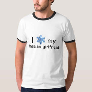 私は私のロシアのなガールフレンドを愛します Tシャツ