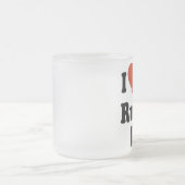 私は私のロシアのな青によって曇らされるコーヒー・マグを愛します フロストグラスマグカップ (中央)