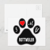 私は私のロットワイラーが大好き。 ポストカード (正面/裏面)