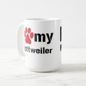 私は私のロットワイラーを愛します コーヒーマグカップ (正面左)