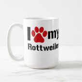 私は私のロットワイラーを愛します コーヒーマグカップ (左)
