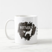 私は私のロットワイラー犬のペット白熱［赤熱］光を放つハート コーヒーマグカップ (左)