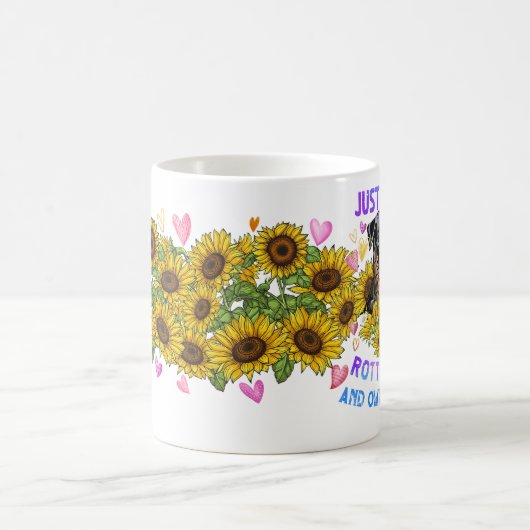 私は私のロットワイラー犬のペット白熱［赤熱］光を放つハート コーヒーマグカップ (中央)