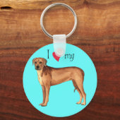 私は私のローデシアンのリッジバックを愛する キーホルダー (正面)
