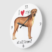 私は私のローデシアンのリッジバックを愛する ラージ壁時計 (傾斜)