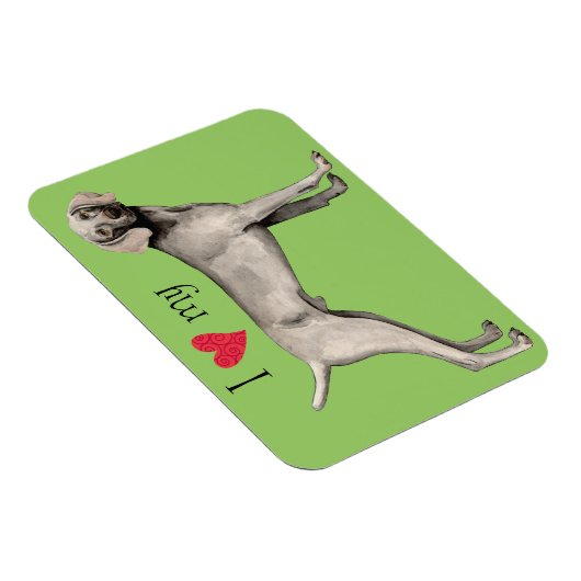 私は私のワイマールが大好き マグネット (右側)