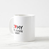 私は私の不動産実在代理者を愛する コーヒーマグカップ (正面左)