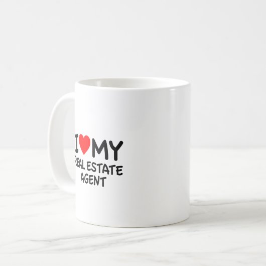 私は私の不動産実在代理者を愛する コーヒーマグカップ (正面左)