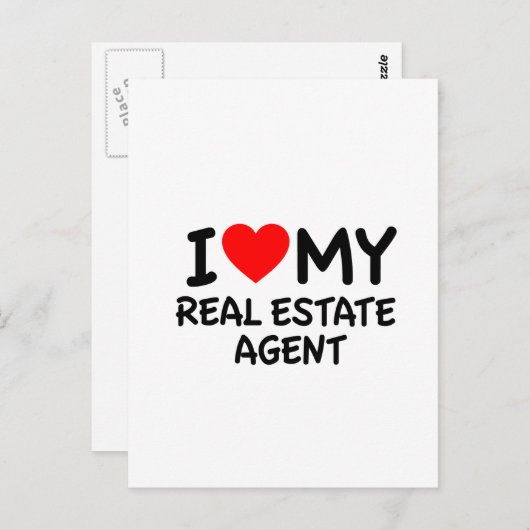 私は私の不動産実在代理者を愛する ポストカード (正面/裏面)