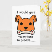 私は私の与え骨、バンタインの日の子犬を私がしたい カード (黄色い花)