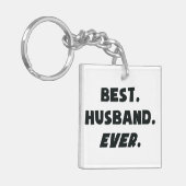 私は私の世界の最も最高のな夫を愛します キーホルダー (正面左)