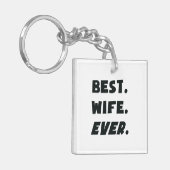 私は私の世界の最も最高のな妻を愛します キーホルダー (正面左)