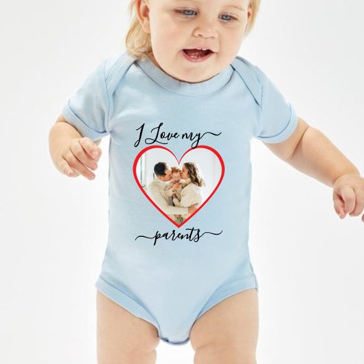 私は私の両親を愛しているベビー ベビーボディスーツ