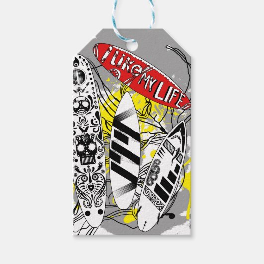 「私は私の人生が好き」サーフィンラベル ギフトタグ (正面)