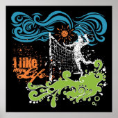 「私は私の人生が好き」バレーボールのポスター ポスター (正面)