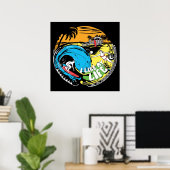 「私は私の人生が好き」ビーチポスター ポスター (ホームオフィス)