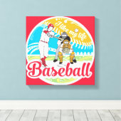 「私は私の人生が好き」野球キャンバス キャンバスプリント (インサイチュ (ウッドフロア))