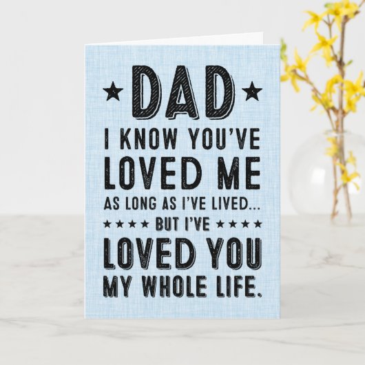 私は私の人生の中であなたを愛している：幸せな父の日 カード (黄色い花)