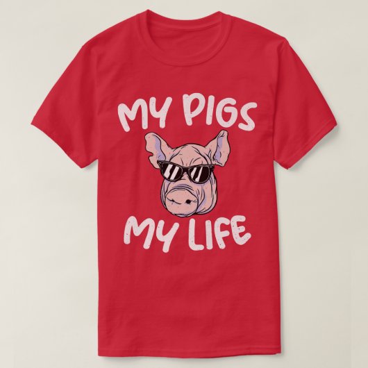 私は私の人生の声明を豚のカッコいい所有者Pig Farme Tシャツ (デザイン正面)