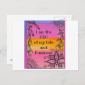 私は私の人生ポジショニング引用文のCEOだ ポストカード (正面/裏面)