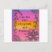 私は私の人生ポジショニング引用文のCEOだ ポストカード (正面)