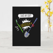 私は私の仕事が嫌い! !本気で?歯ブラシ カード (黄色い花)