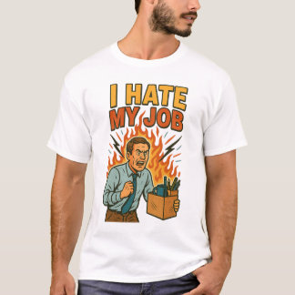 私は私の仕事のヴィンテージレトロ仕事ユーモアのオフィスのギフト嫌い Tシャツ