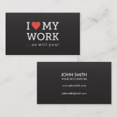 私は私の仕事の名刺の黒を愛します 名刺 (正面/裏面)