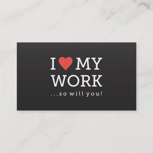 私は私の仕事の名刺の黒を愛します 名刺 (正面)