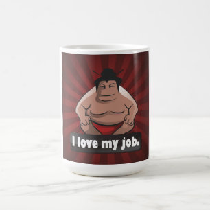 私は私の仕事の相撲を愛します コーヒーマグカップ