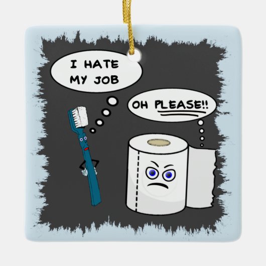 私は私の仕事の陶磁器のオーナメントを憎みます セラミックオーナメント (正面)