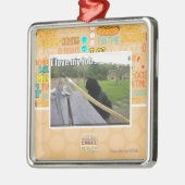 私は私の仕事を愛します メタルオーナメント (左)