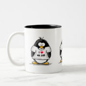 私は私の仕事を愛します-私はボスです ツートーンマグカップ (左)