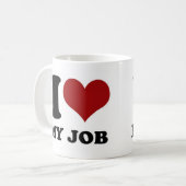私は私の仕事-マグ--を愛します コーヒーマグカップ (正面左)