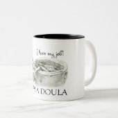 私は私の仕事- doulaのマグ--を愛します ツートーンマグカップ (正面右)