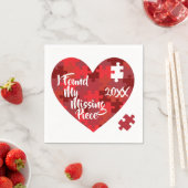 私は私の作品を見恋しく思つけた – パズルハート スタンダードカクテルナプキン (インサイチュ)