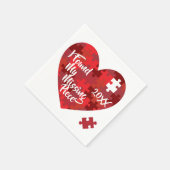 私は私の作品を見恋しく思つけた – パズルハート スタンダードカクテルナプキン (角)