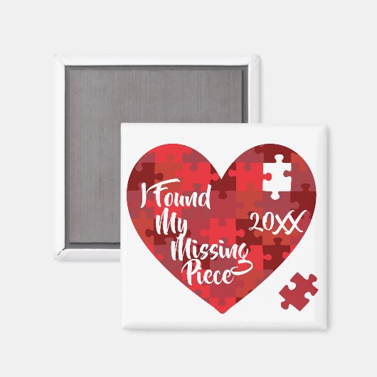 私は私の作品を見恋しく思つけた – パズルハート マグネット (正面/裏面)