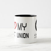 私は私の信用組合のコーヒー・マグを愛します ツートーンマグカップ (中央)