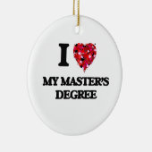私は私の修士号を愛します セラミックオーナメント (右)