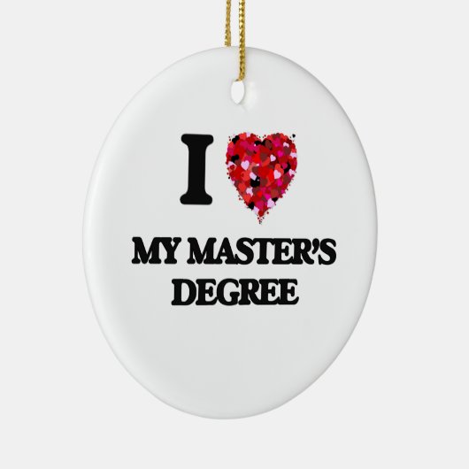 私は私の修士号を愛します セラミックオーナメント (右)