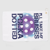 私は私の傷あとのポルカにPickleball点々のあるなタオルを取ります ゴルフタオル (横)