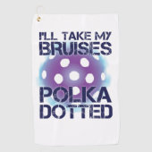私は私の傷あとのポルカにPickleball点々のあるなタオルを取ります ゴルフタオル (正面)