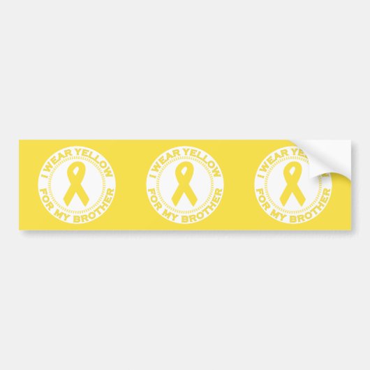 私は私の兄弟のための黄色を身に着けています バンパーステッカー (正面)