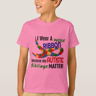私は私の兄弟姉妹33の自閉症のためのパズルのリボンを身に着けています Tシャツ
