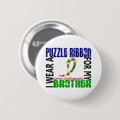 私は私の兄弟46の自閉症のためのパズルのリボンを身に着けています 缶バッジ (正面&裏面)