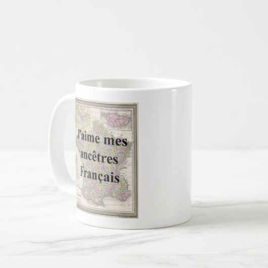 私は私の先祖のフランスのマグカップが大好き コーヒーマグカップ (正面左)