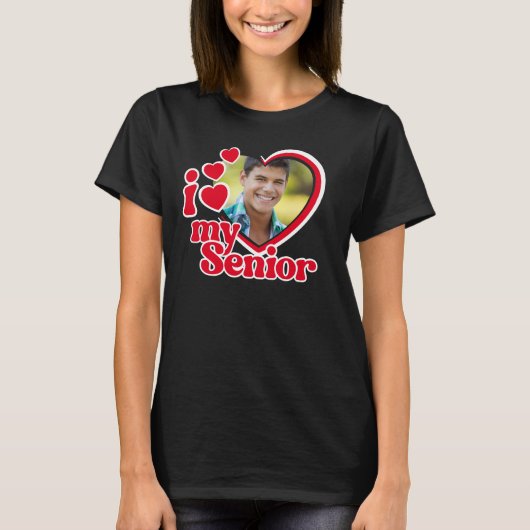 私は私の先輩の卒業写真の写真が大好カスタムき Tシャツ (正面)