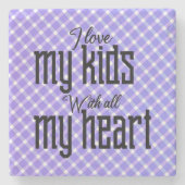 私は私の全てのハートで私の子供を愛する ストーンコースター (正面)
