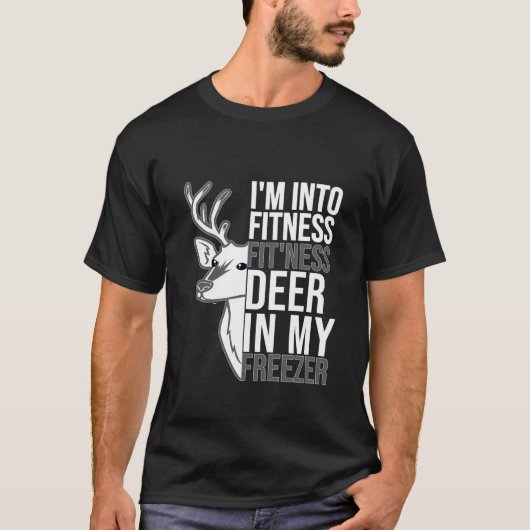 私は私の冷凍庫のハンティでフィットネスフィットネスディアーに入っている Tシャツ (正面)